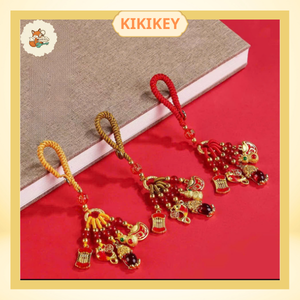 Combo móc khóa thủ công 5 món phong thủy tài lộc