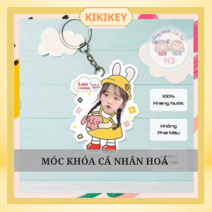 Móc khóa Mica chống nước ghép chibi ghi thông tin theo yêu cầu-RIN HUDA